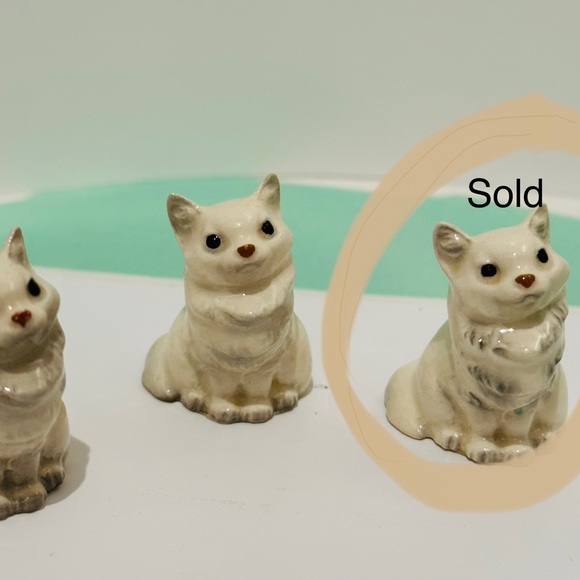 1 Vintage Hagen Renaker White Gray Persian Himalayan Cat Miniature (001990) - Picture 4 of 8